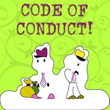 Conceptual hand writing showing Code Of Conduct. Business photo showcasing Illustrazione stock