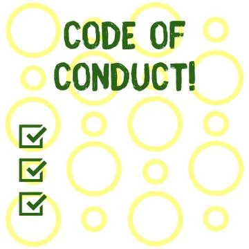 Conceptual hand writing showing Code Of Conduct. Business photo showcasing Illustrazione stock