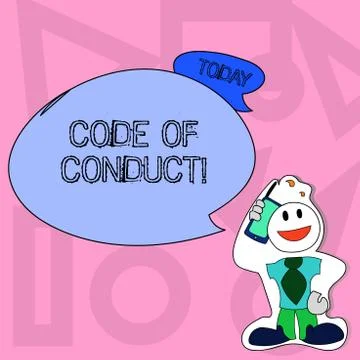 Conceptual hand writing showing Code Of Conduct. Business photo text Follow 스톡 일러스트