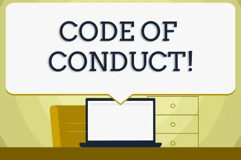 Conceptual hand writing showing Code Of Conduct. Business photo showcasing 스톡 일러스트