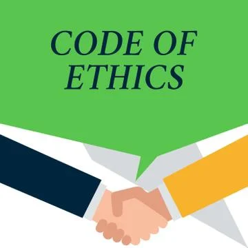 Conceptual hand writing showing Code Of Ethics. Business photo showcasing basic Illustrazione stock