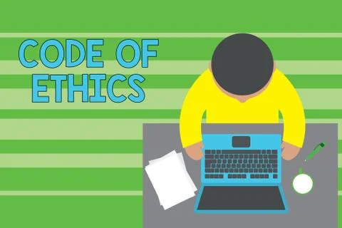 Conceptual hand writing showing Code Of Ethics. Business photo text basic guide Stock-Illustration