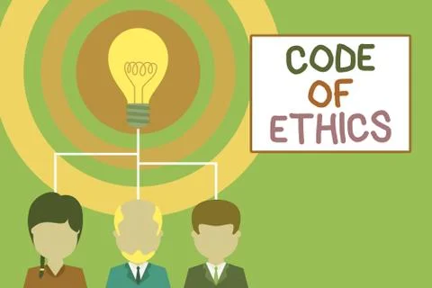 Conceptual hand writing showing Code Of Ethics. Business photo showcasing basic Stock-Illustration