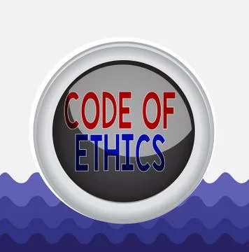 Conceptual hand writing showing Code Of Ethics. Business photo showcasing basic Illustrazione stock
