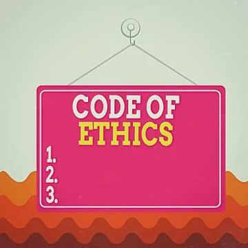 Conceptual hand writing showing Code Of Ethics. Business photo text basic guide 스톡 일러스트