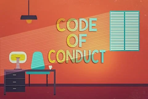 Conceptual hand writing showing Code Of Conduct. Business photo text set of Stockillustratie