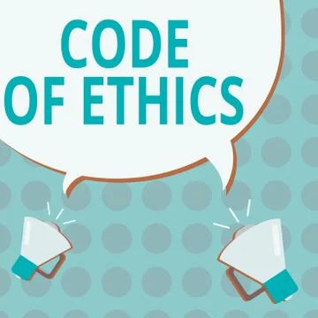 Conceptual hand writing showing Code Of Ethics. Business photo text basic guide Illustrazione stock