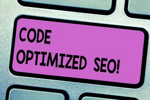 Conceptual hand writing showing Code Optimized Seo. Business photo text process Stock Photos