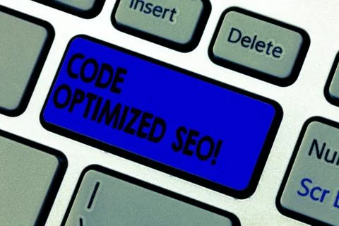 Conceptual hand writing showing Code Optimized Seo. Business photo text process Stock Photos