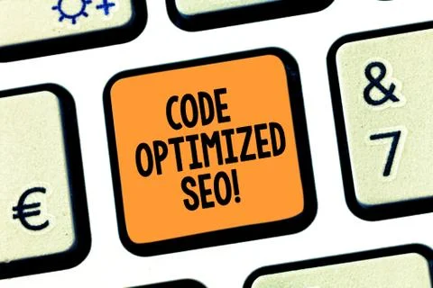 Conceptual hand writing showing Code Optimized Seo. Business photo text process Stock Photos