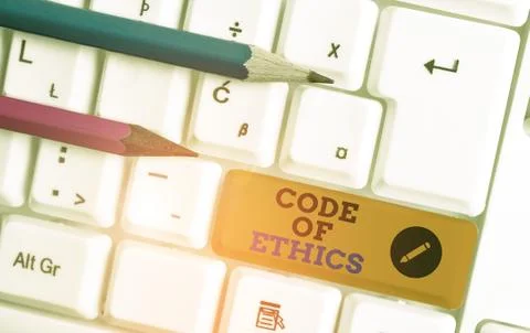 Conceptual hand writing showing Code Of Ethics. Business photo showcasing basic 写真素材