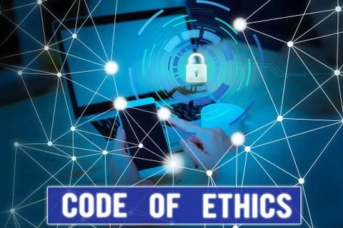 Conceptual hand writing showing Code Of Ethics. Business photo text basic guide 写真素材