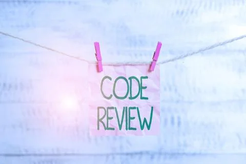 Conceptual hand writing showing Code Review. Business photo showcasing single Stock Photos