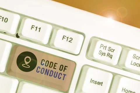 Conceptual hand writing showing Code Of Conduct. Business photo text Ethics 写真素材