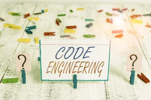 Conceptual hand writing showing Code Engineering. Business photo showcasing Stock Photos