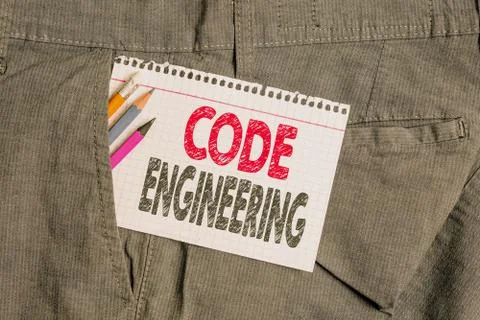 Conceptual hand writing showing Code Engineering. Business photo text Stock Photos