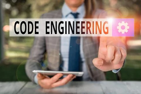 Conceptual hand writing showing Code Engineering. Business photo showcasing Stock Photos