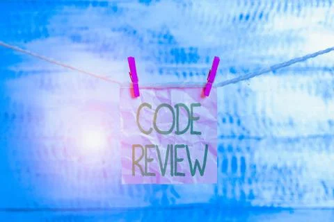 Conceptual hand writing showing Code Review. Business photo showcasing single Stock Photos