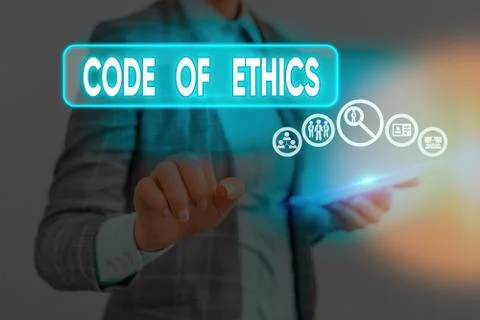 Conceptual hand writing showing Code Of Ethics. Business photo text basic guide 写真素材