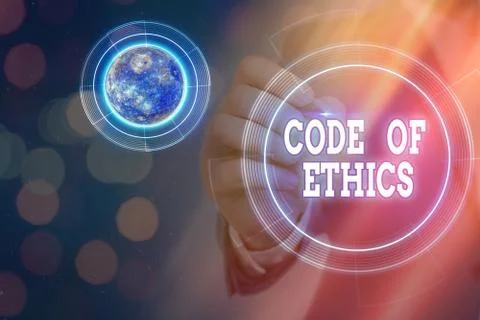 Conceptual hand writing showing Code Of Ethics. Business photo text basic guide Stockfoto's