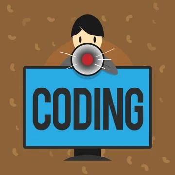 Conceptual hand writing showing Coding. Business photo text assigning code to Stock-Illustration