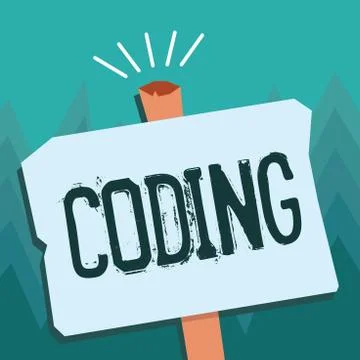 Conceptual hand writing showing Coding. Business photo showcasing assigning c Stock Illustration