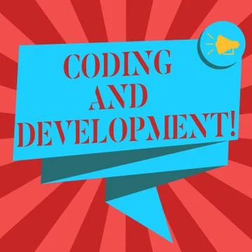 Conceptual hand writing showing Coding And Development. Business photo Stock-Illustration