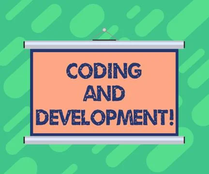Conceptual hand writing showing Coding And Development. Business photo Stock-Illustration