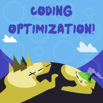 Conceptual hand writing showing Coding Optimization. Business photo text method 스톡 일러스트