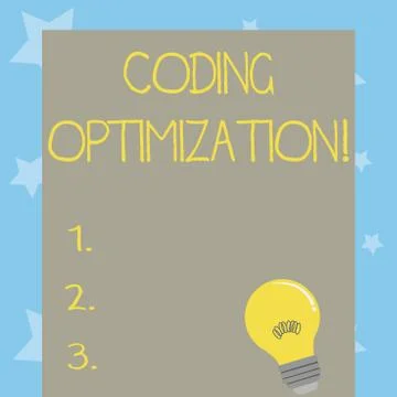 Conceptual hand writing showing Coding Optimization. Business photo text method 스톡 일러스트
