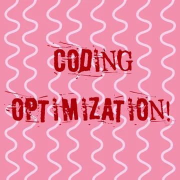 Conceptual hand writing showing Coding Optimization. Business photo showcasing Stock Illustration