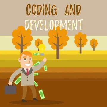 Conceptual hand writing showing Coding And Development. Business photo text Stock Illustration