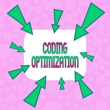 Conceptual hand writing showing Coding Optimization. Business photo showcasing 스톡 일러스트