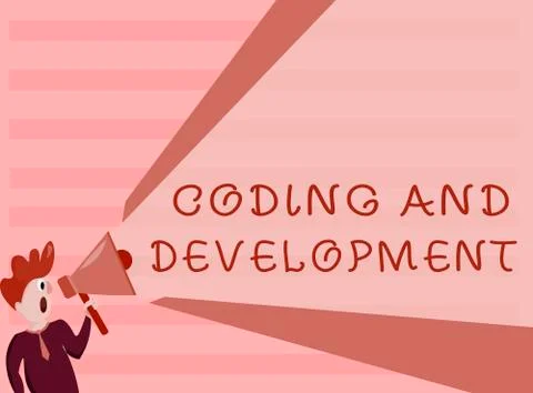 Conceptual hand writing showing Coding And Development. Business photo showca Stock Photos