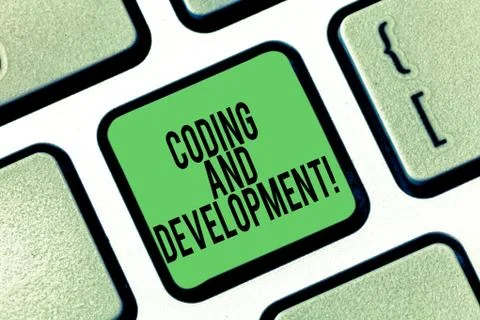 Conceptual hand writing showing Coding And Development. Business photo Stock Photos