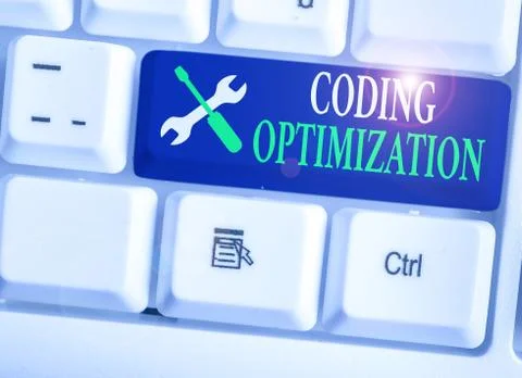 Conceptual hand writing showing Coding Optimization. Business photo text method Stock Photos