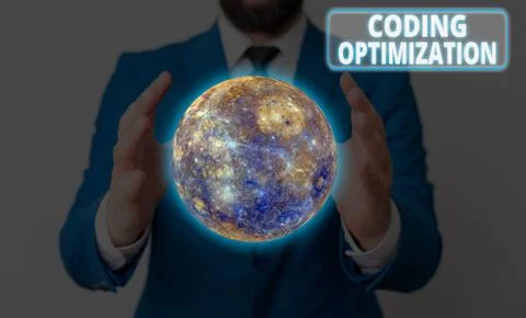 Conceptual hand writing showing Coding Optimization. Business photo showcasing 写真素材