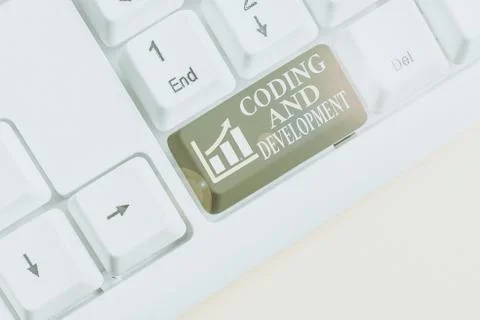 Conceptual hand writing showing Coding And Development. Business photo text Stock Photos