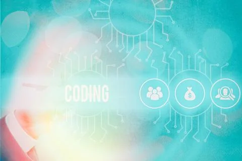 Conceptual hand writing showing Coding. Business photo text assigning code to Stock Photos