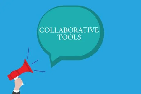 Conceptual hand writing showing Collaborative Tools. Business photo text Priv Ilustração Stock