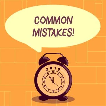 Conceptual hand writing showing Common Mistakes. Business photo showcasing lot イラスト素材