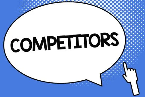 Conceptual hand writing showing Competitors. Business photo showcasing Persons Stock Illustration