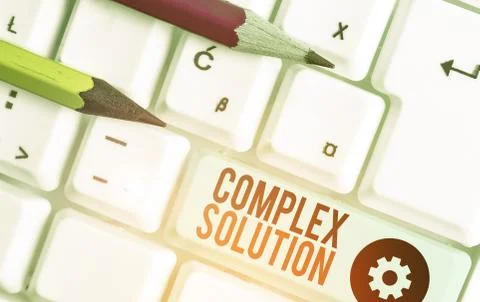 Conceptual hand writing showing Complex Solution. Business photo showcasing Foto stock