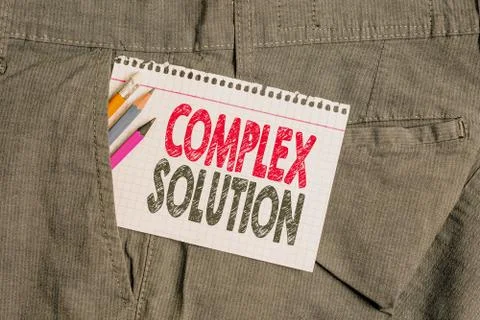 Conceptual hand writing showing Complex Solution. Business photo text Foto stock