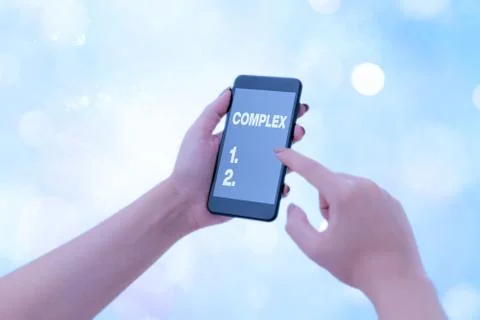 Conceptual hand writing showing Complex. Business photo text the significant Foto stock