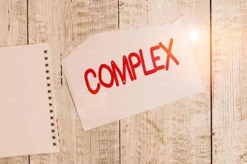 Conceptual hand writing showing Complex. Business photo text the significant Foto stock