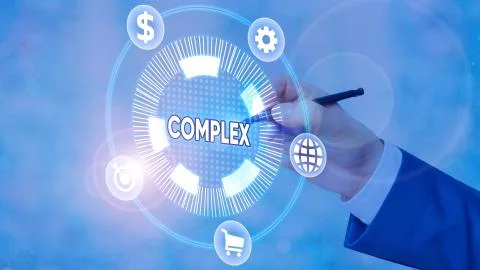 Conceptual hand writing showing Complex. Business photo showcasing the Foto stock