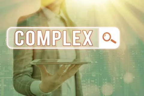 Conceptual hand writing showing Complex. Business photo showcasing the Foto stock