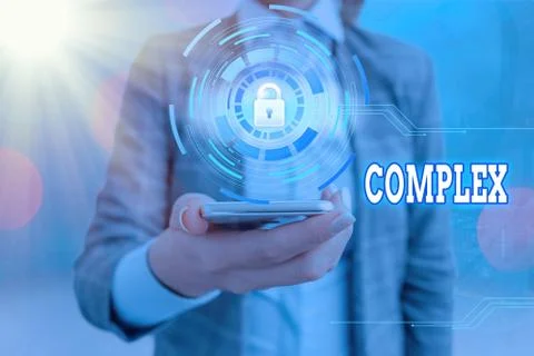Conceptual hand writing showing Complex. Business photo showcasing the Foto stock