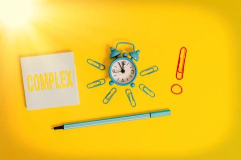 Conceptual hand writing showing Complex. Business photo showcasing the Foto stock